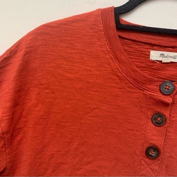 Madewell Raw-Edge Henley Tee Shirt - Picture 8 of 11